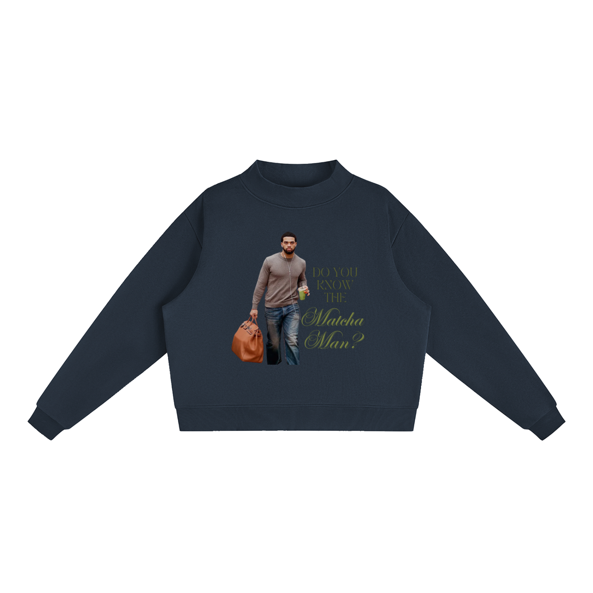 Essential Fleece Mock-Neck Crew Sweatshirt